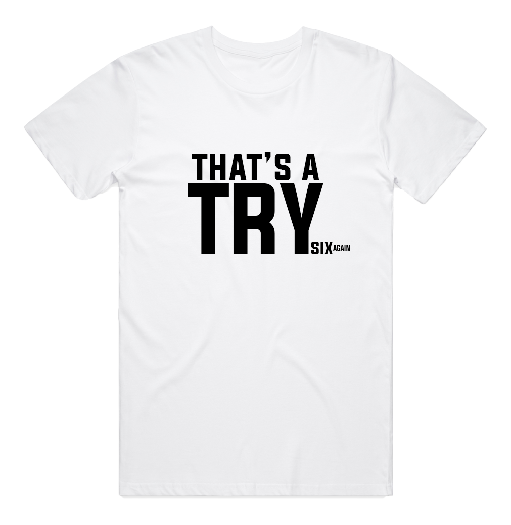 Mens White Try Tshirt